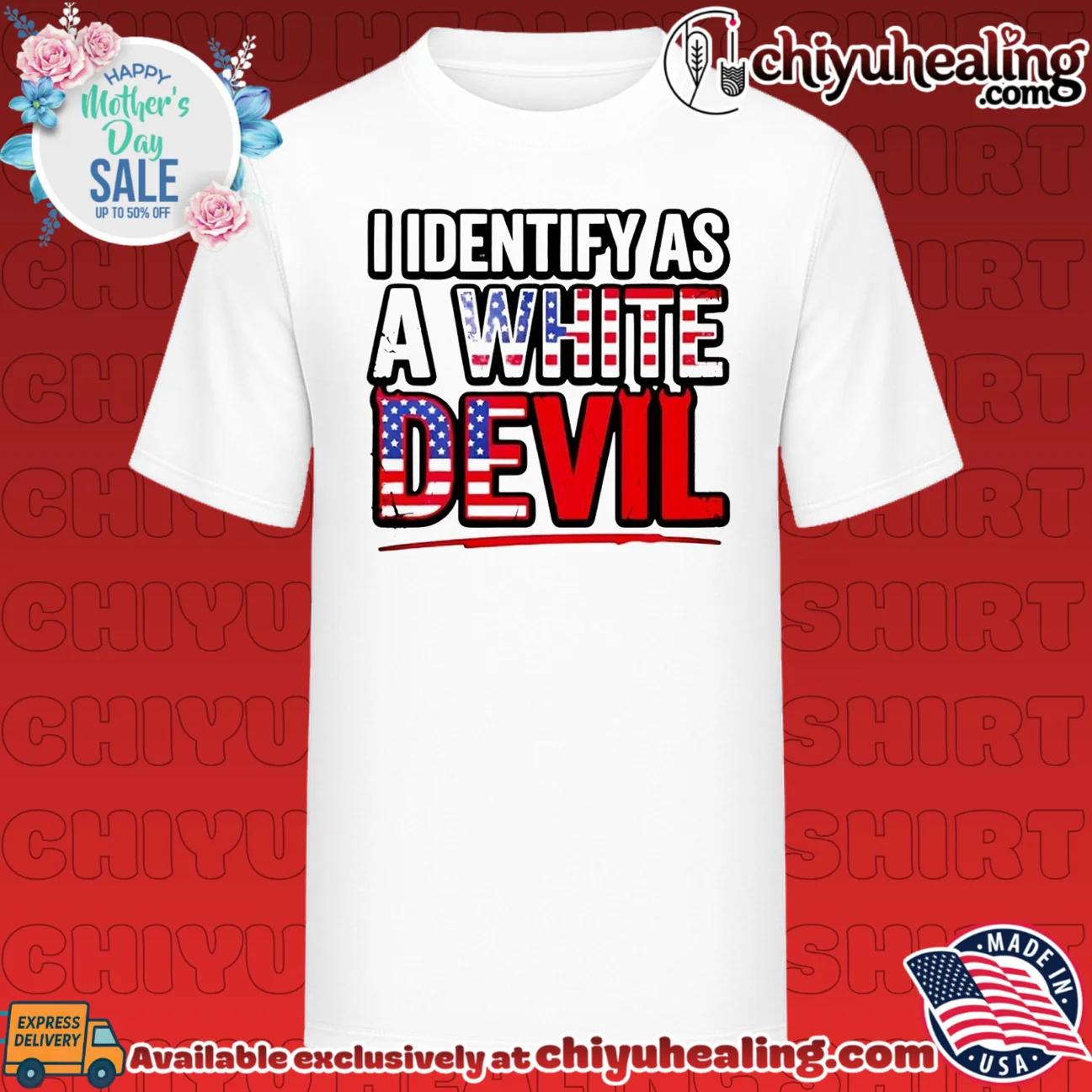 I Identify As A White Devil USA flag