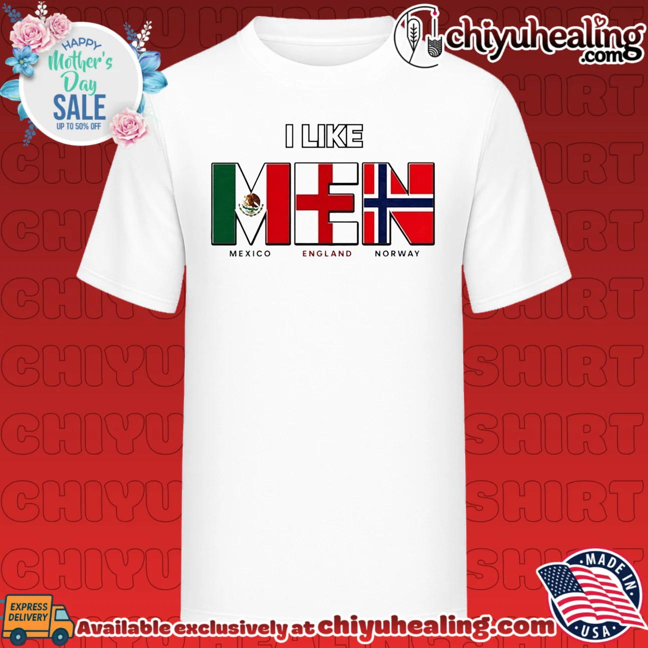 I Like MEN Mexico England Norway flags shirt & hoodie