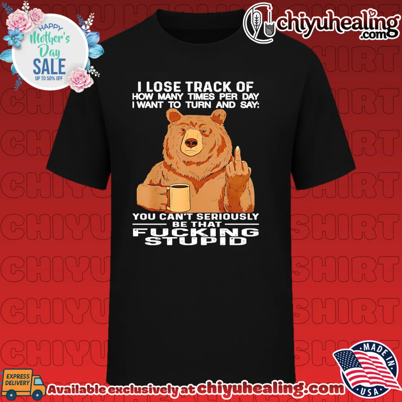 I lose track of how many times per day I want to turn cartoon bear shirt