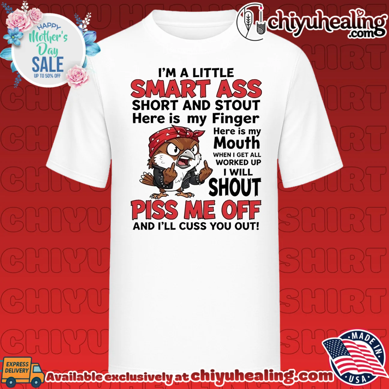 I'm a little smart ass short and stout here is my finger here is my mouth cartoon bird shirt & hoodie