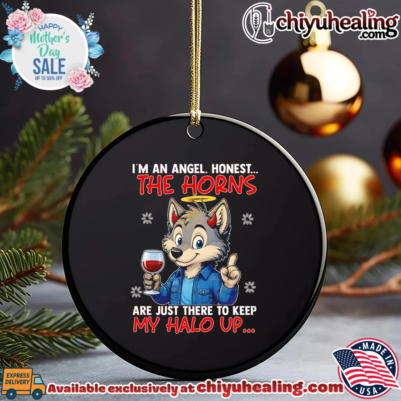 I'm an angel honest the horns are just there to keep my halo up cartoon wolf custom shirt & hoodie | IP Merchandise I'm an angel honest the horns are just there to keep my halo up cartoon wolf