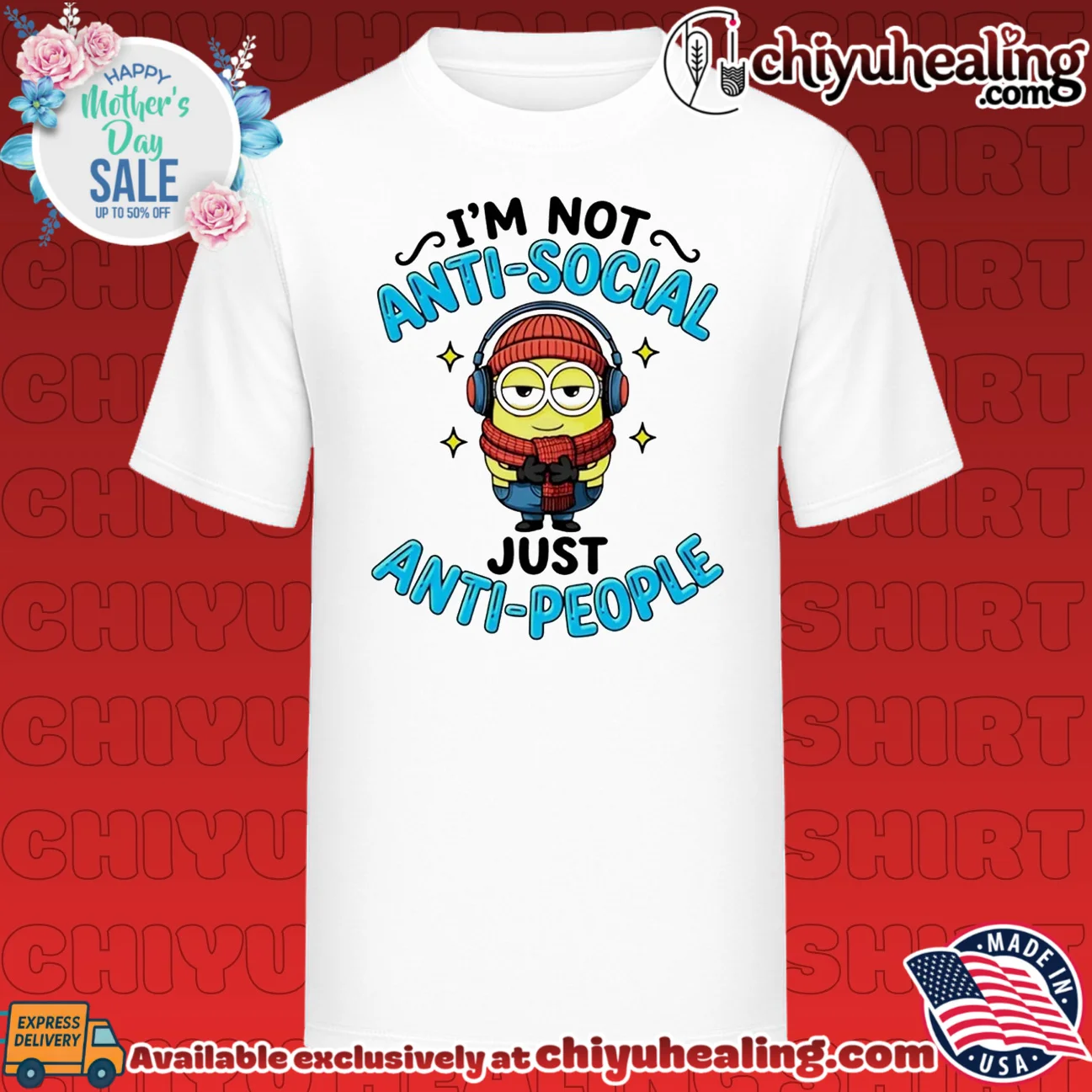 I'm not anti-social just anti-people Minion shirt