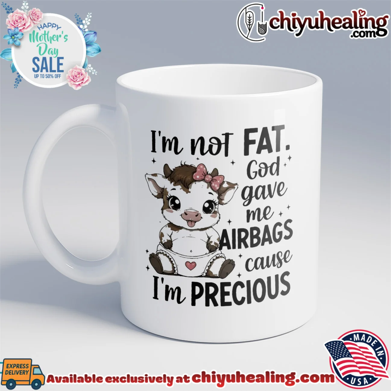 I'm not fat God gave me airbags cause I'm precious cartoon cow elite shirt & hoodie - Ultimate Tribute Merch I'm not fat God gave me airbags cause I'm precious cartoon cow