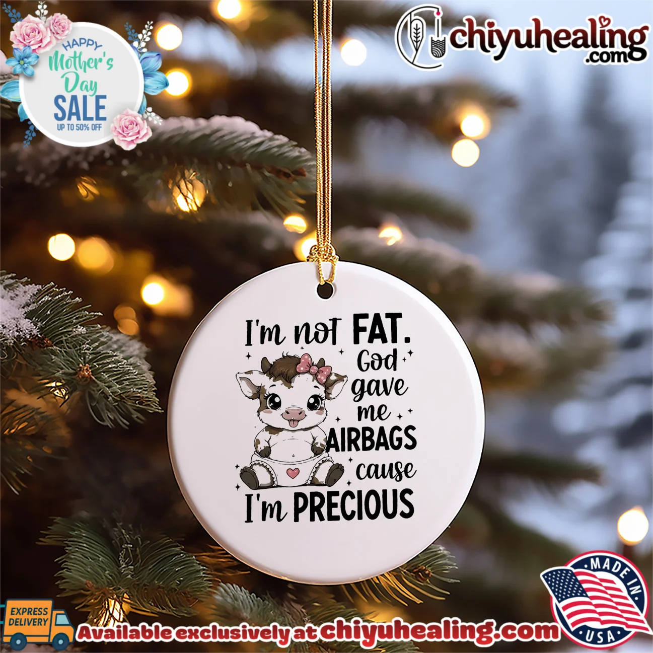 I'm not fat God gave me airbags cause I'm precious cartoon cow elite shirt & hoodie - Ultimate Tribute Merch I'm not fat God gave me airbags cause I'm precious cartoon cow