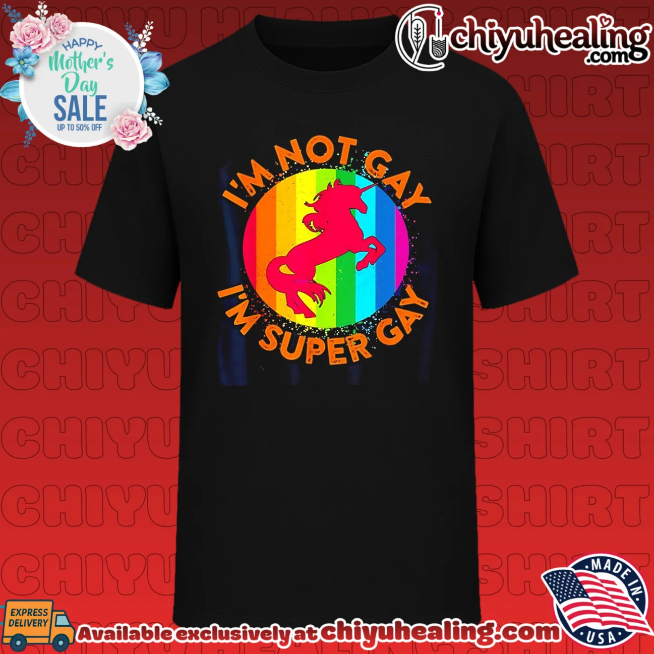 I'm not gay I'm super gay LGBTQ queer unicorn meme retro shirt