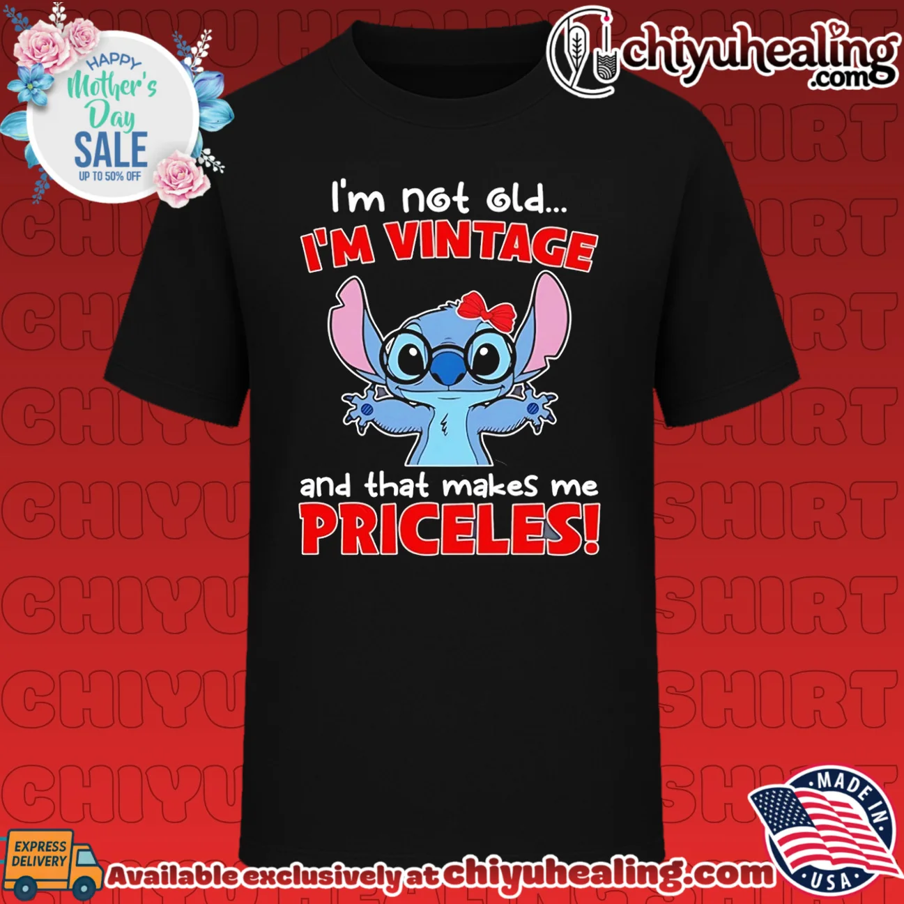 I'm not old I'm vintage and that makes me priceless Stitch shirt & hoodie