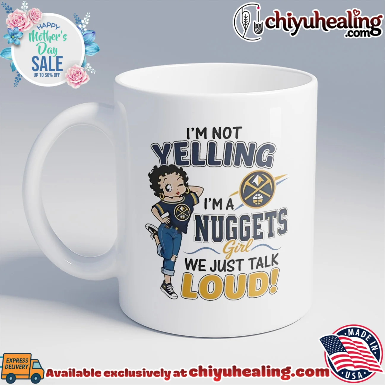 I'm not yelling I'm a Denver Nuggets girl we just talk loud iconic shirt & hoodie | Exclusive Fan Gear I'm not yelling I'm a Denver Nuggets girl we just talk loud