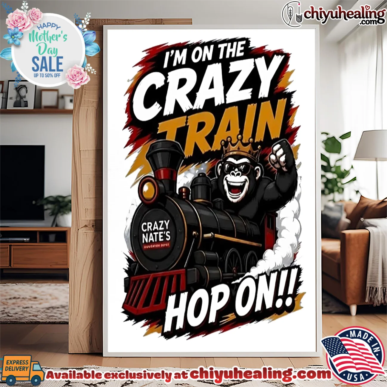 I'm on the crazy train hop on gorilla illustration timeless shirt & hoodie - Perfect Fan Gift I'm on the crazy train hop on gorilla illustration