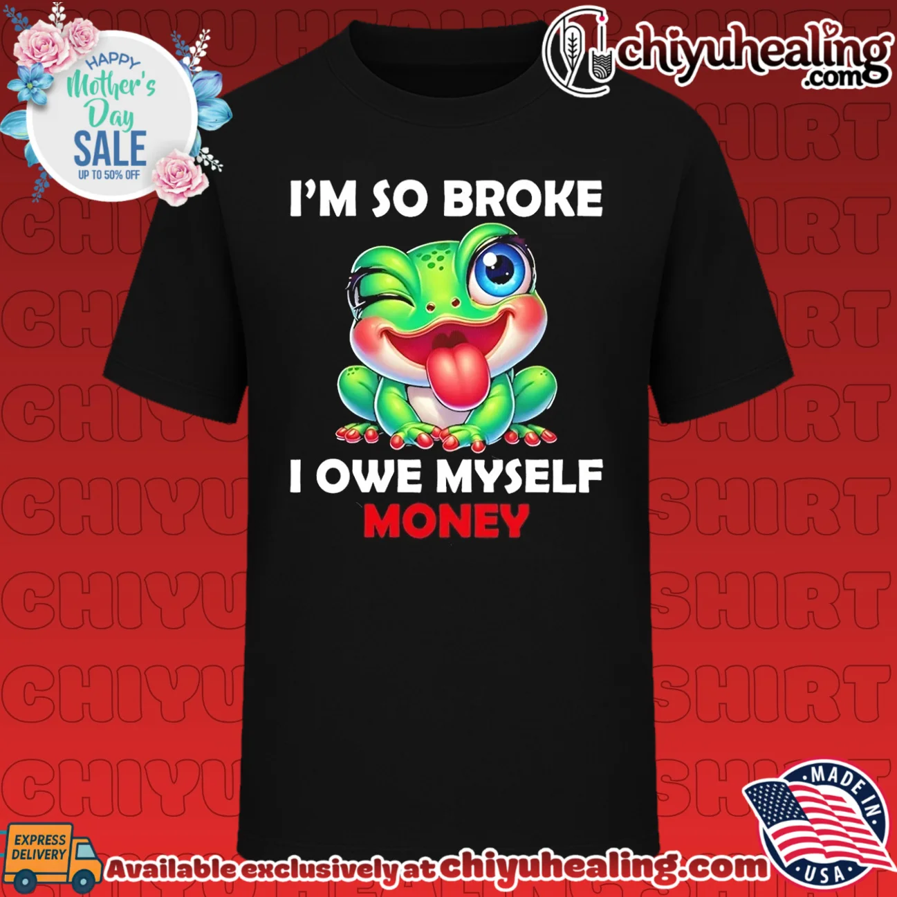I'm so broke I owe myself money cartoon frog shirt & hoodie
