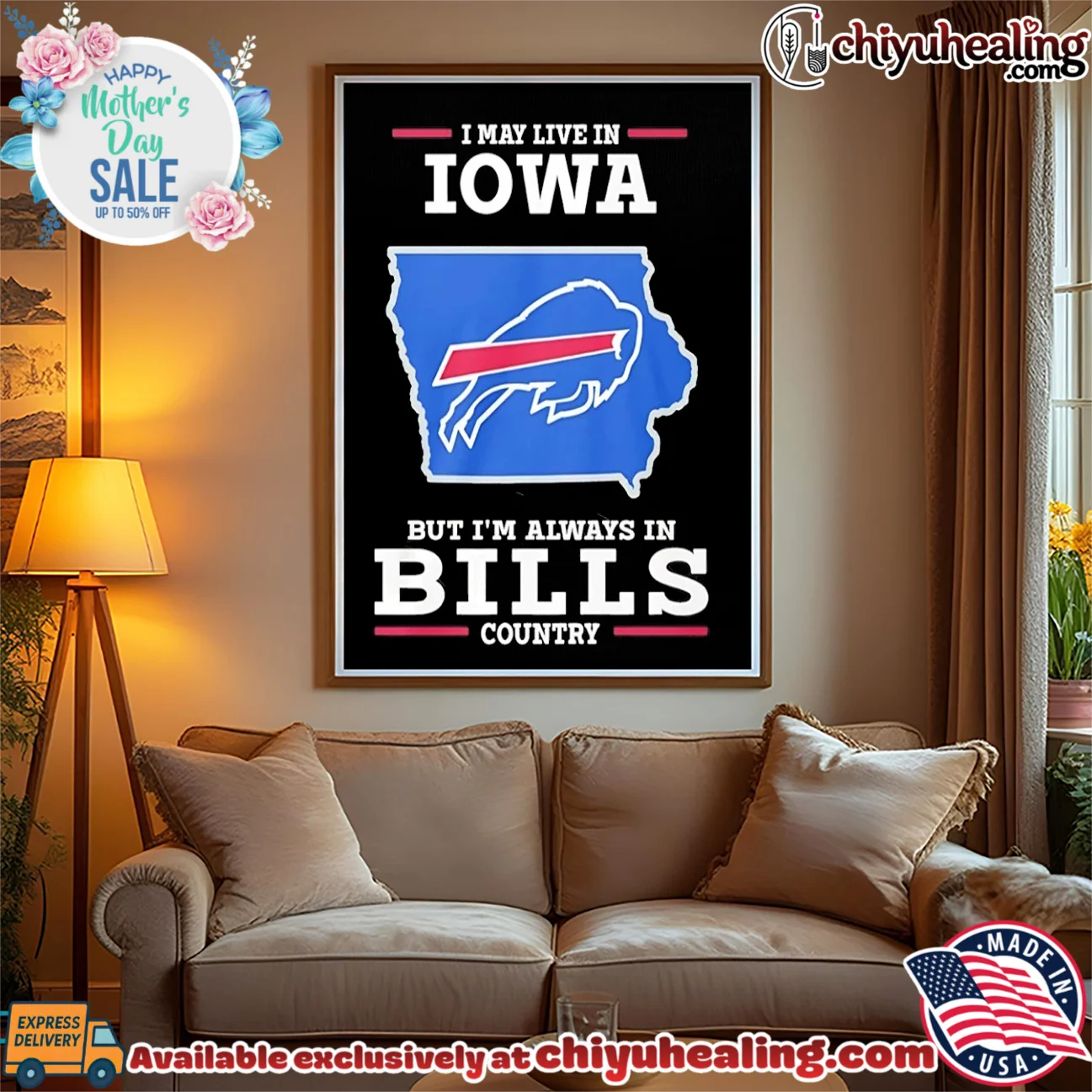 I may live in Iowa but I'm always in Bills country logo shirt & hoodie I may live in Iowa but I'm always in Bills country logo shirt & hoodie