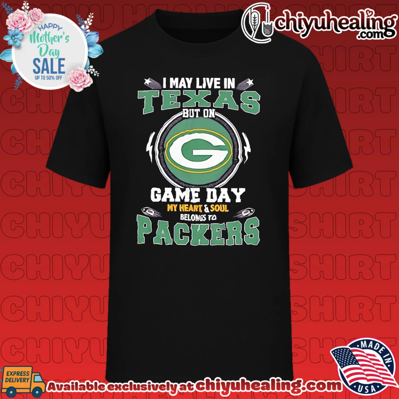 I may live in Texas but on game day my heart and sould belongs to Packers