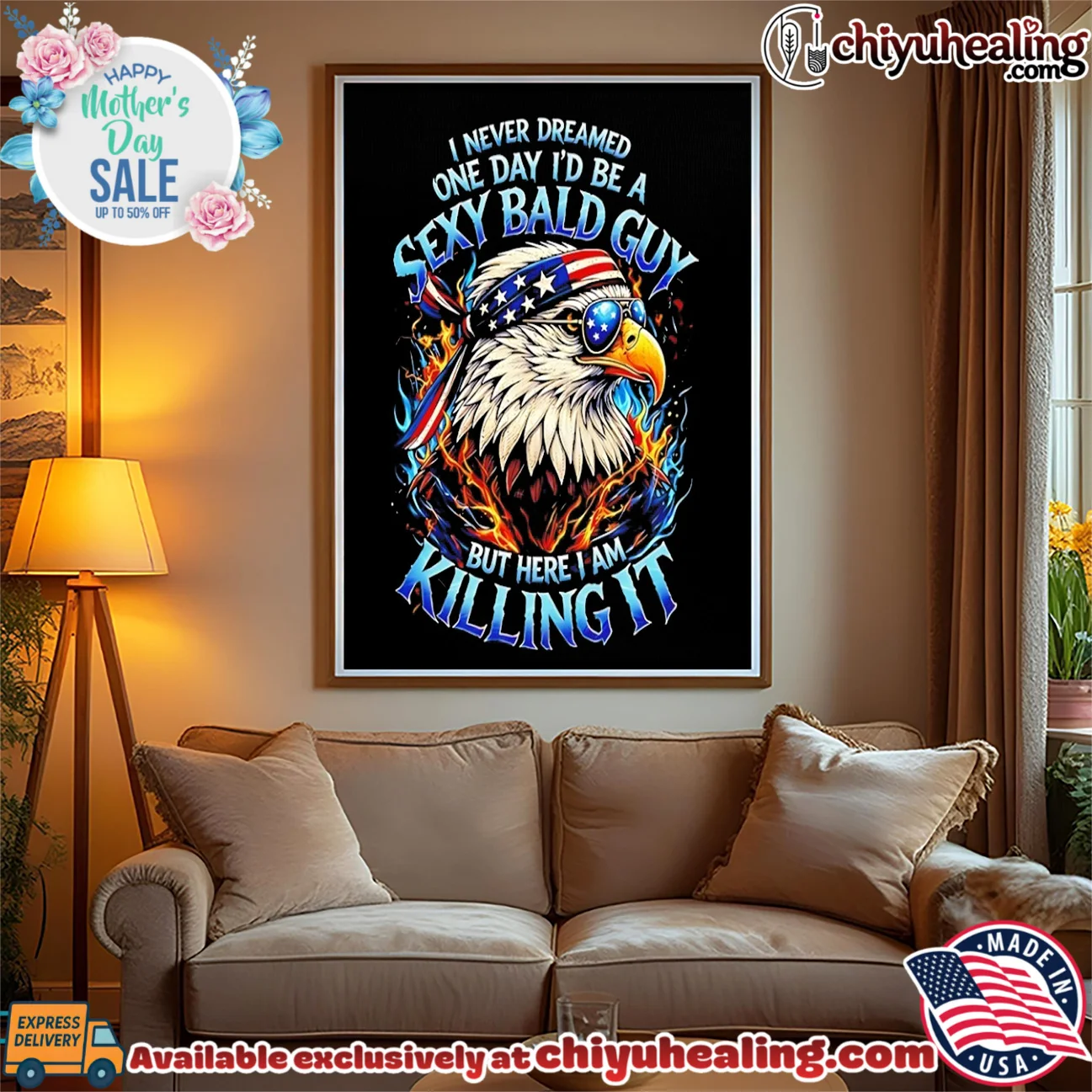 I never dreamed one day I'd be a sexy bald guy but here I am killing it cartoon eagle shirt & hoodie I never dreamed one day I'd be a sexy bald guy but here I am killing it cartoon eagle