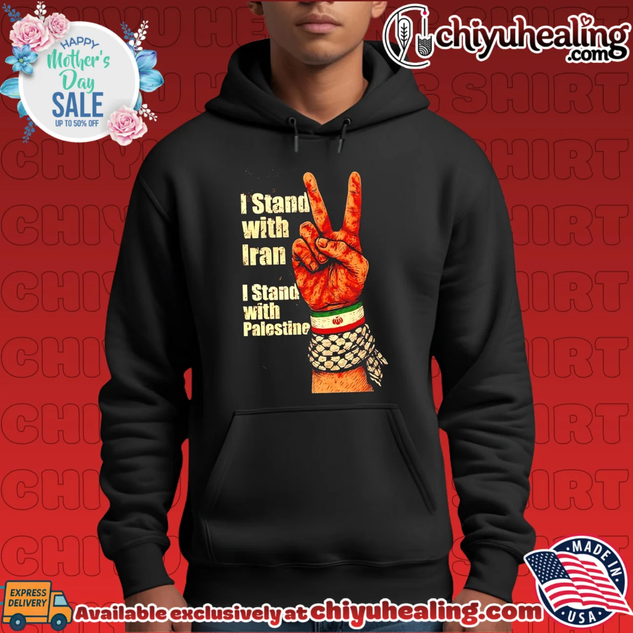 I stand with Iran I stand with Palestine classic shirt & hoodie - Everyday Fit I stand with Iran I stand with Palestine classic shirt & hoodie - Everyday Fit