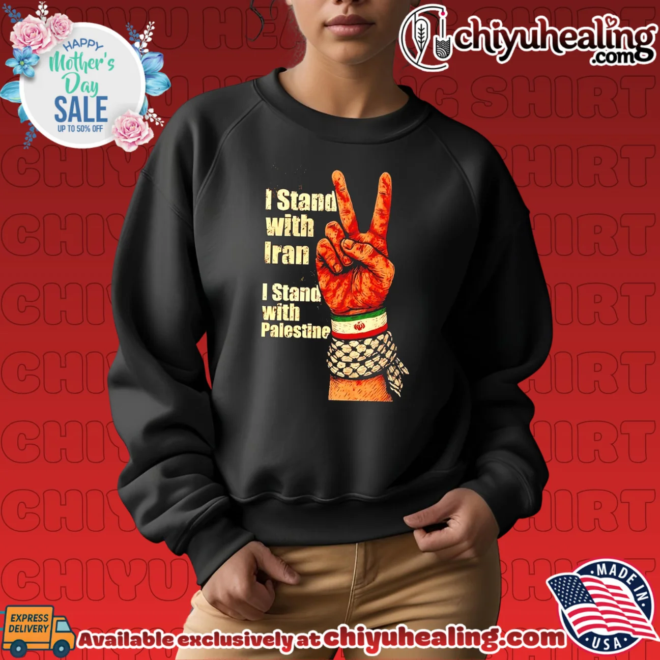 I stand with Iran I stand with Palestine classic shirt & hoodie - Everyday Fit I stand with Iran I stand with Palestine