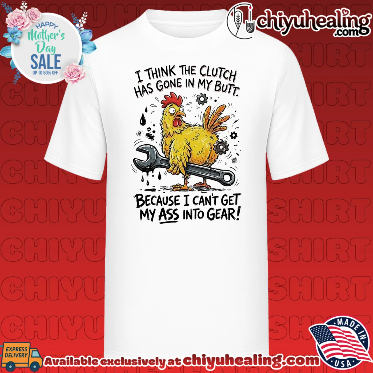 I think the clutch has gone in my butt because I can't get my ass into gear cartoon chicken