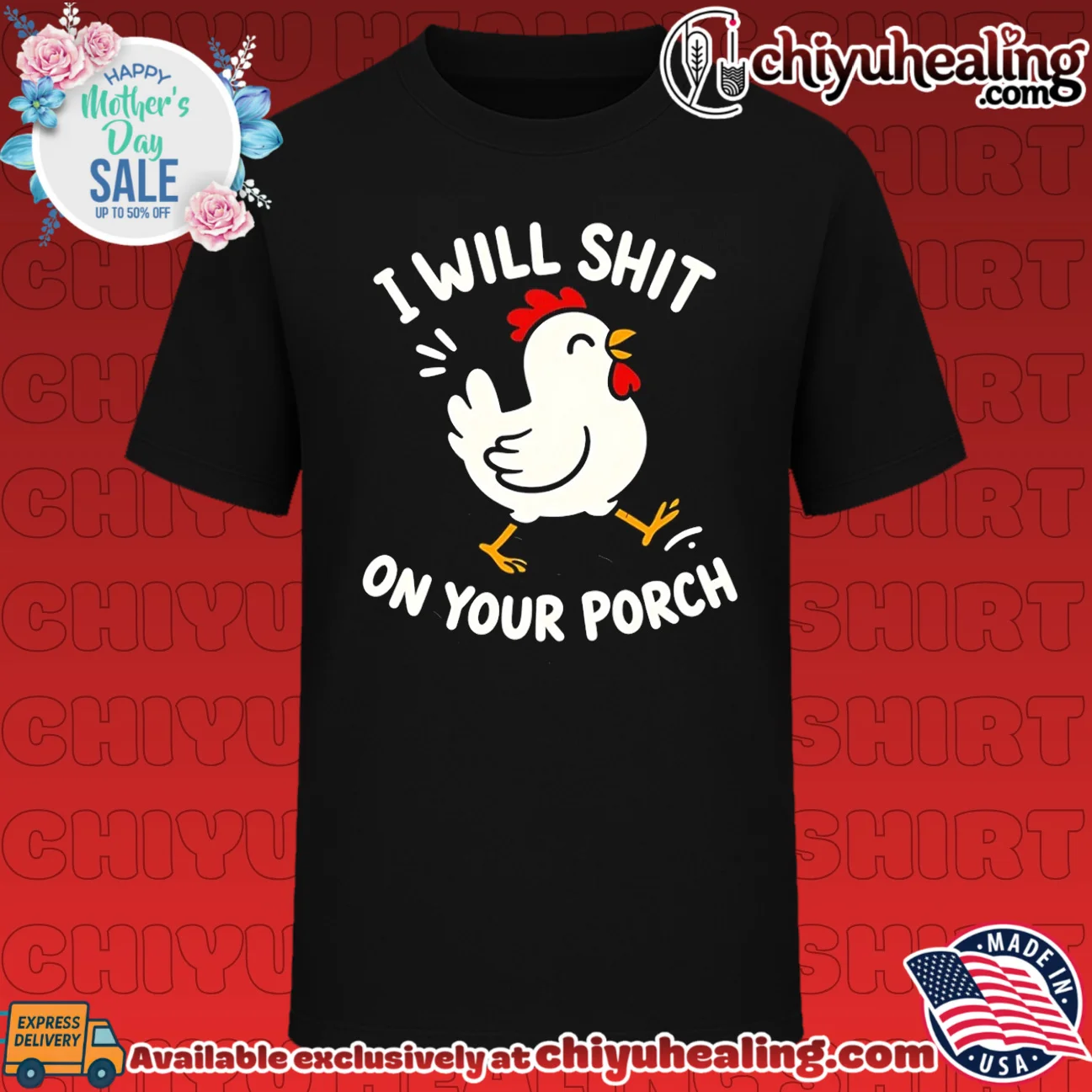 I will shit on your porch cartoon chicken shirt & hoodie