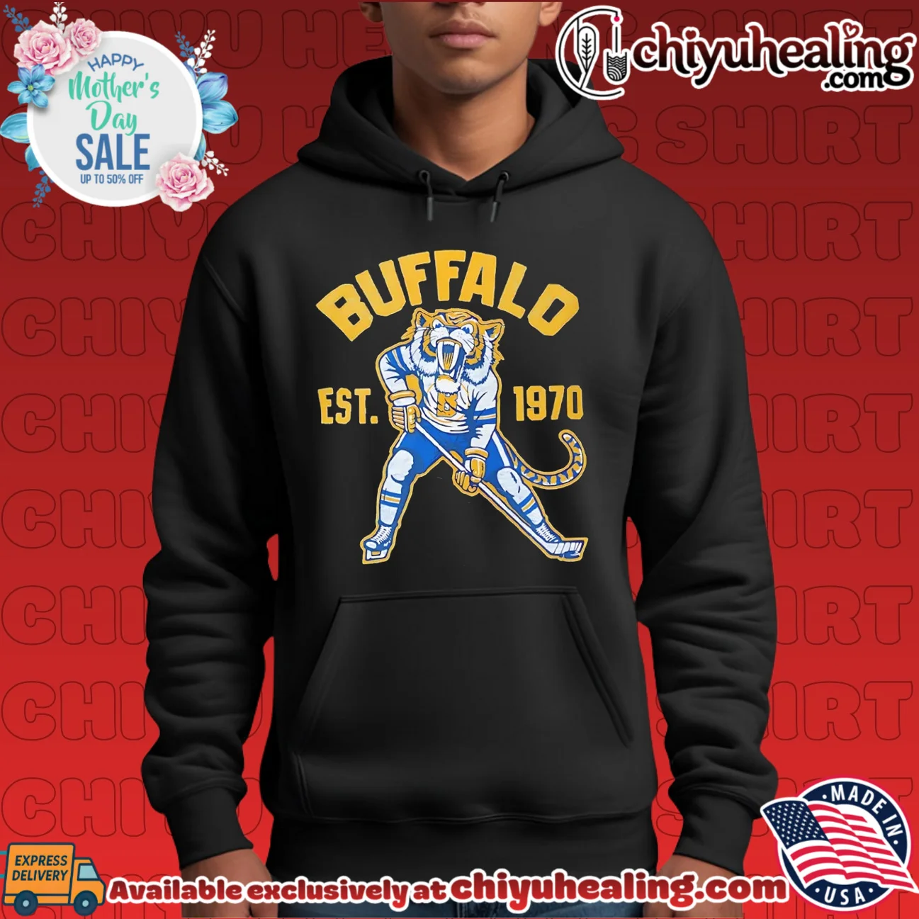 Ice Age Buffalo Hockey Est 1970 tiger mascot shirt & hoodie Ice Age Buffalo Hockey Est 1970 tiger mascot shirt & hoodie