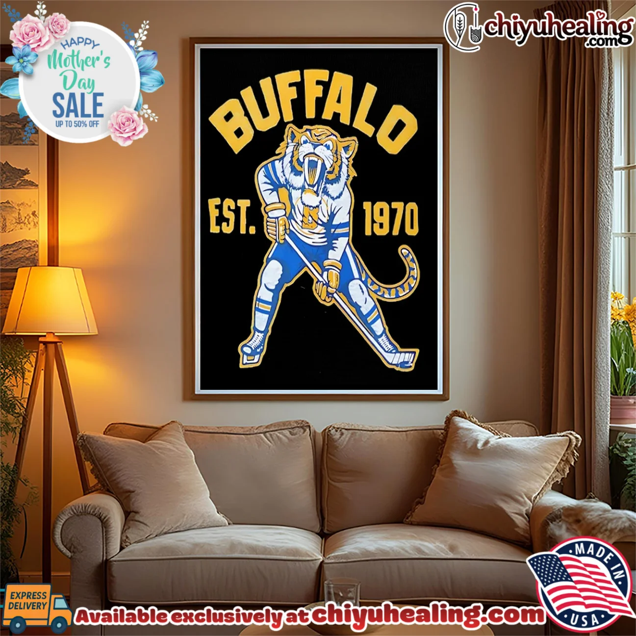 Ice Age Buffalo Hockey Est 1970 tiger mascot shirt & hoodie Ice Age Buffalo Hockey Est 1970 tiger mascot shirt & hoodie