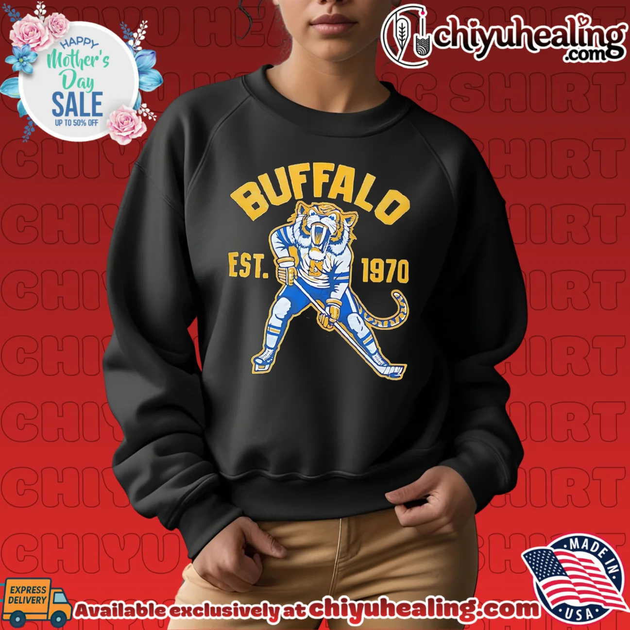 Ice Age Buffalo Hockey Est 1970 tiger mascot shirt & hoodie Ice Age Buffalo Hockey Est 1970 tiger mascot shirt & hoodie