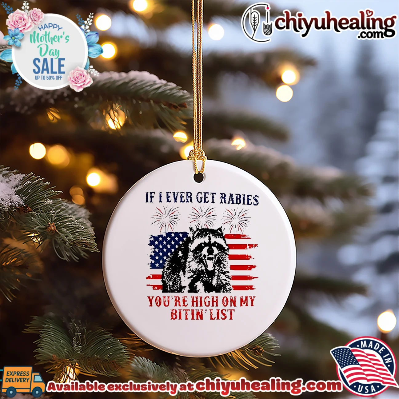 If I Ever Get Rabies You're High On My Bitin List Raccoon 4th of July original shirt & hoodie | Exclusive Fan Gear If I Ever Get Rabies You're High On My Bitin List Raccoon 4th of July
