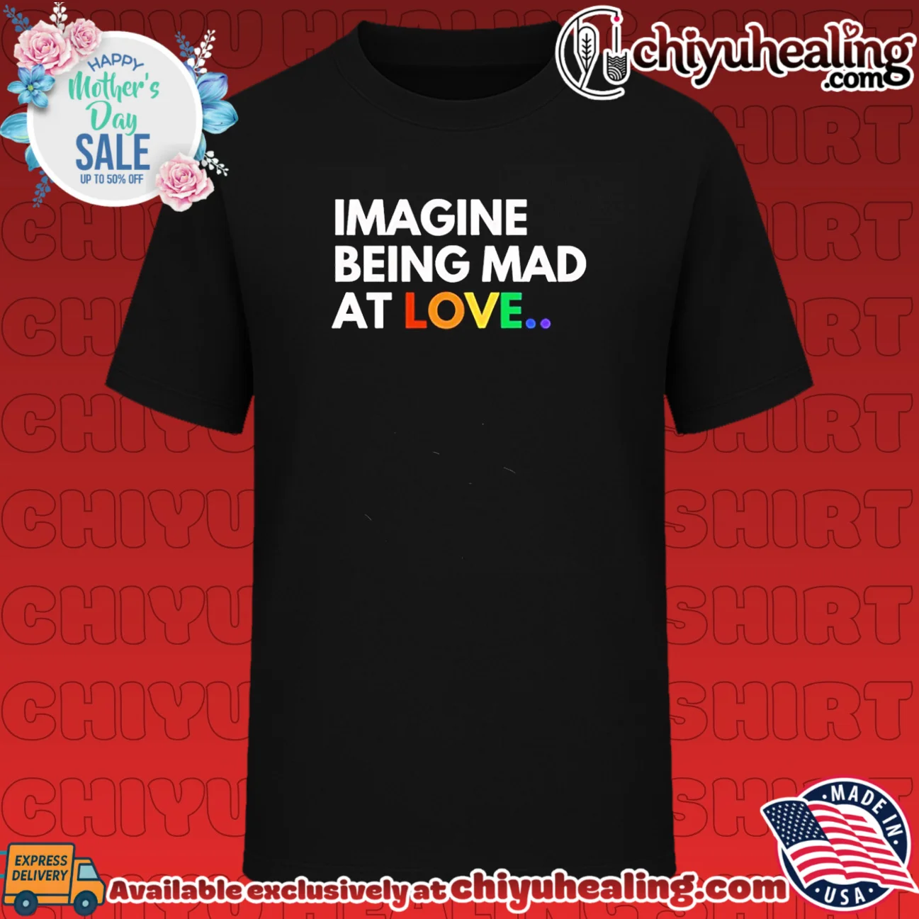 Imagine being mad at love rainbow text