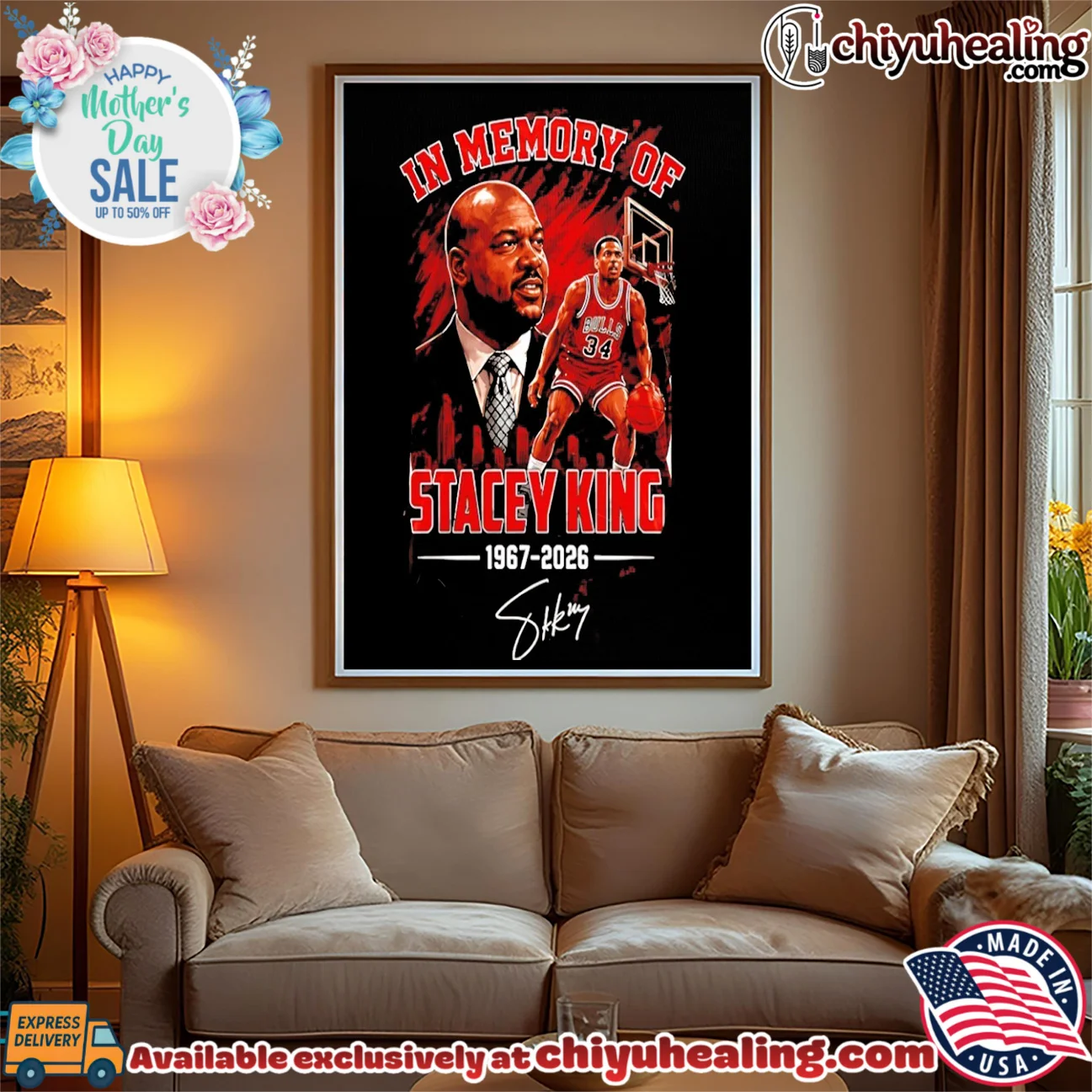 In memory of Stacey King 1967 2026 Chicago Bulls signature bespoke shirt & hoodie | Official Style Drop In memory of Stacey King 1967 2026 Chicago Bulls signature