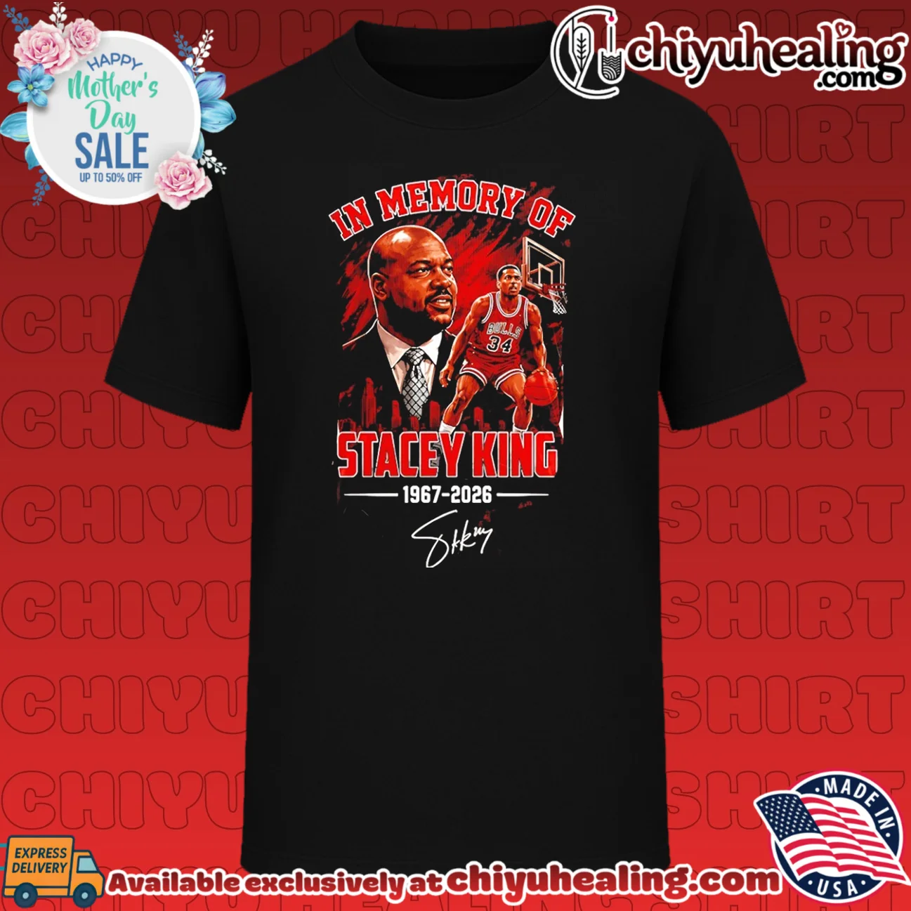 In memory of Stacey King 1967 2026 Chicago Bulls signature