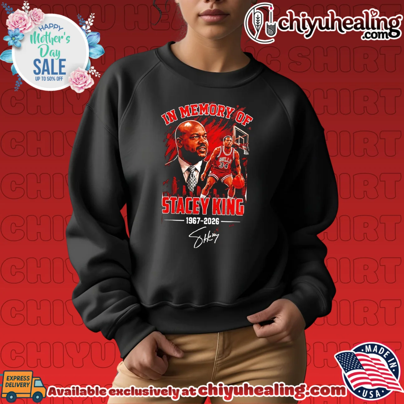 In memory of Stacey King 1967 2026 Chicago Bulls signature bespoke shirt & hoodie | Official Style Drop In memory of Stacey King 1967 2026 Chicago Bulls signature