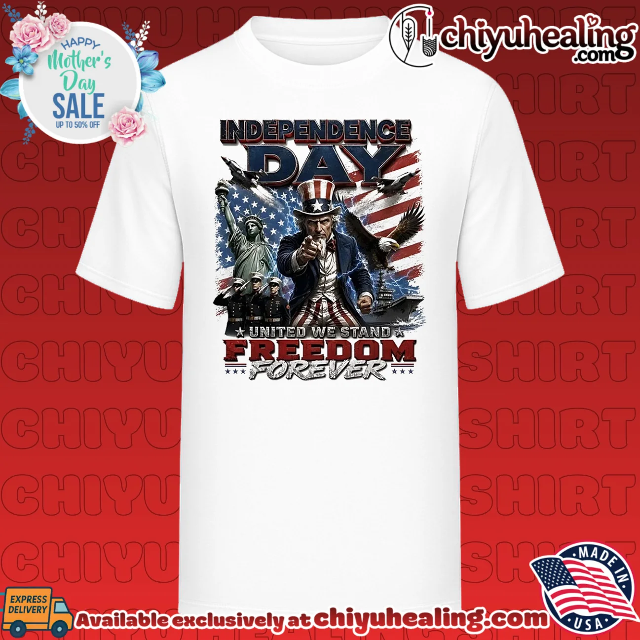 Independence day United we stand freedom forever Uncle Sam pointing