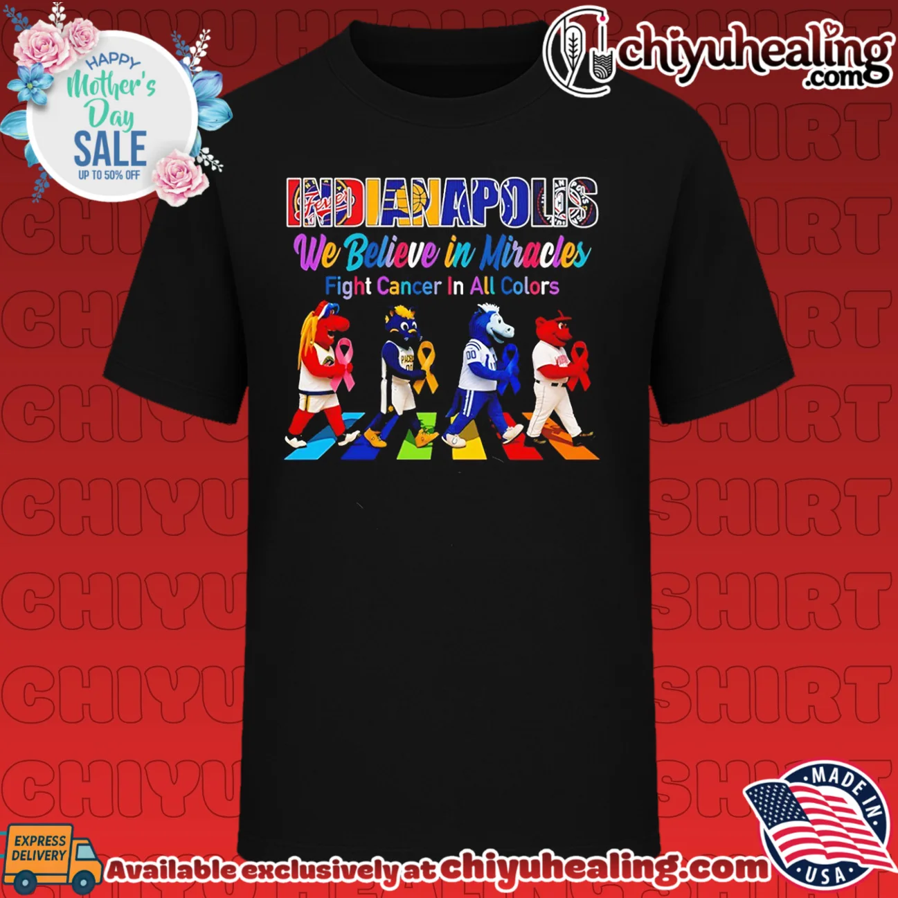 Indianapolis Sports We believe in Miracles fight cancer on all colors abbey road