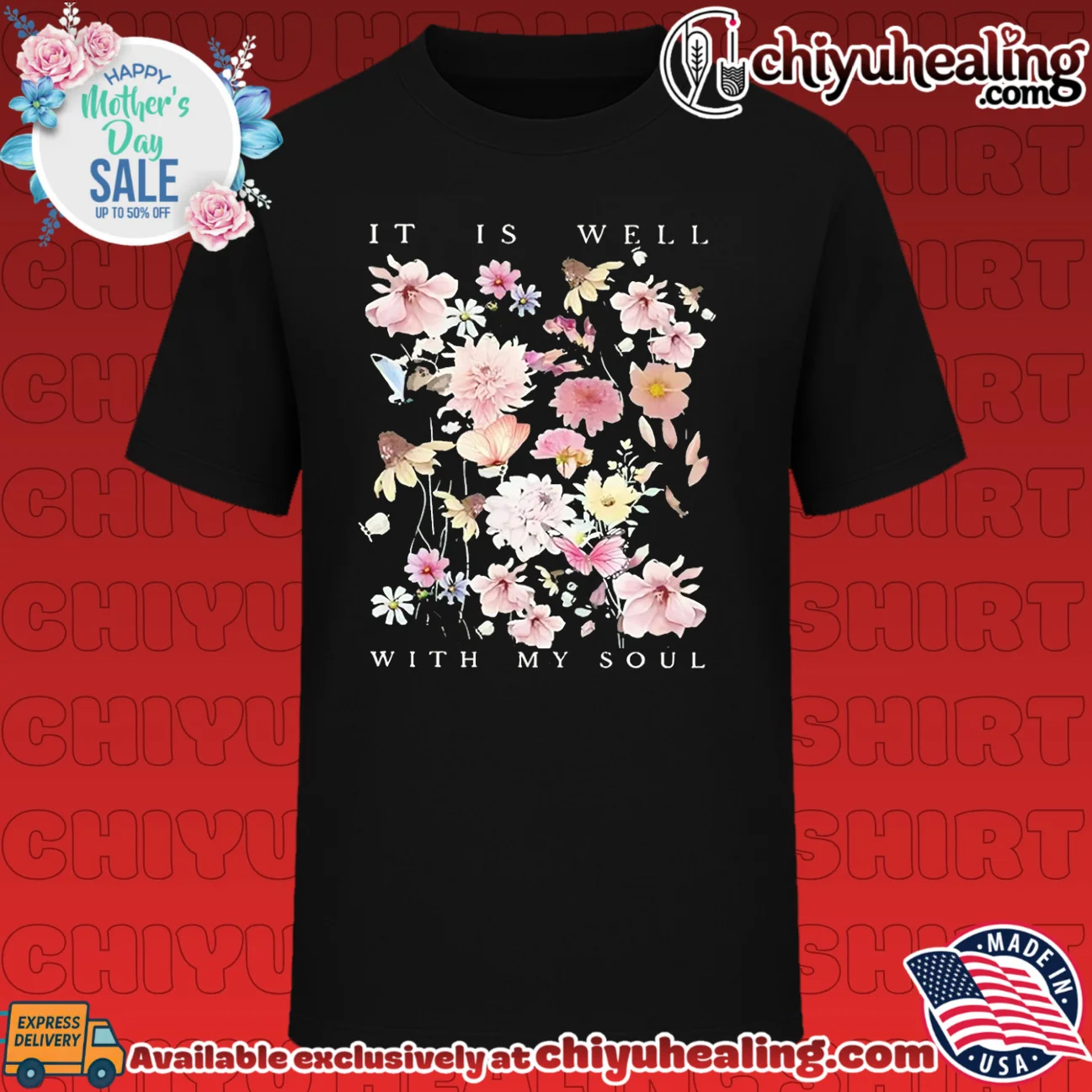 It is well with my soul graphic flowers