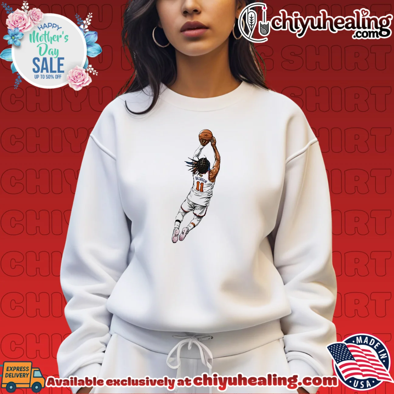 Jalen Brunson Flying Dunk New York Knicks Basketball ultimate shirt & hoodie - The Fan Collection Jalen Brunson Flying Dunk New York Knicks Basketball