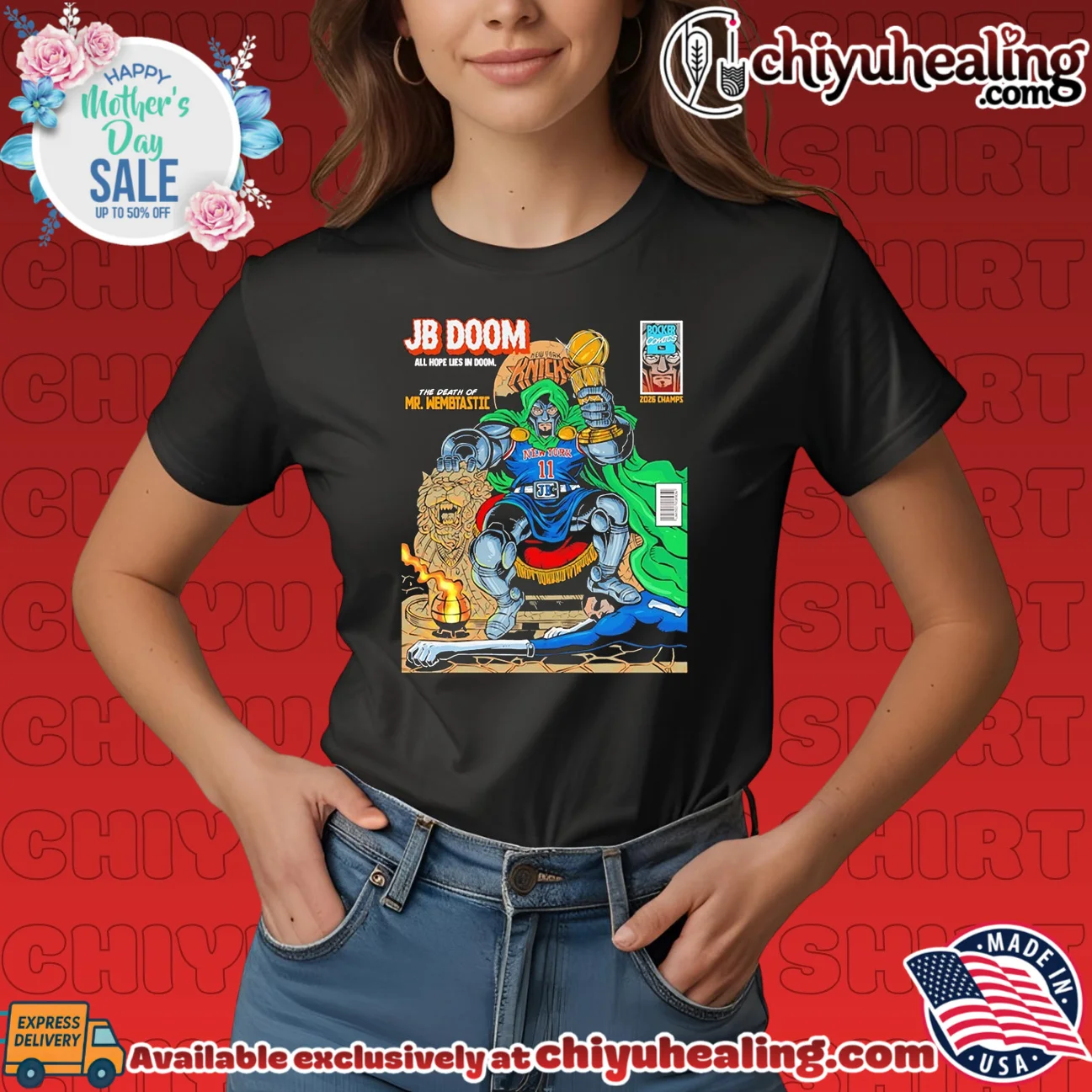 Jalen Brunson Jb Doom The Death Of Mr Wembtastic Ny Knicks 2026 Champions classic shirt & hoodie - Everyday Fit Jalen Brunson Jb Doom The Death Of Mr Wembtastic Ny Knicks 2026 Champions