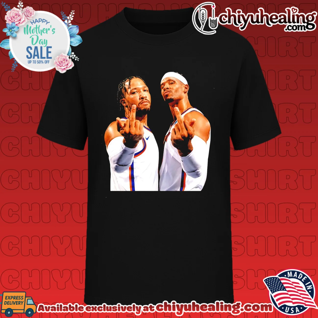 Jalen Brunson Karl-Anthony Towns New York Knicks World Champions 2026 middle finger