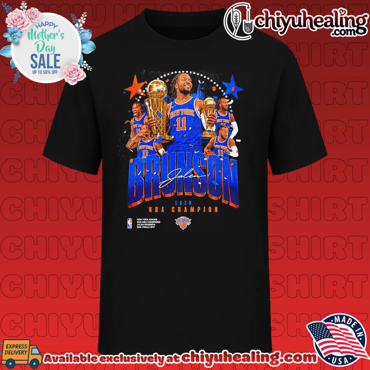 Jalen Brunson MVP New York Knicks 2026 Nba Champions signature graphic