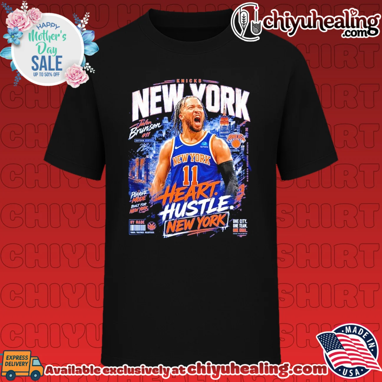 Jalen Brunson New York Knicks 2026 NBA Champions Heart Hustle graphic