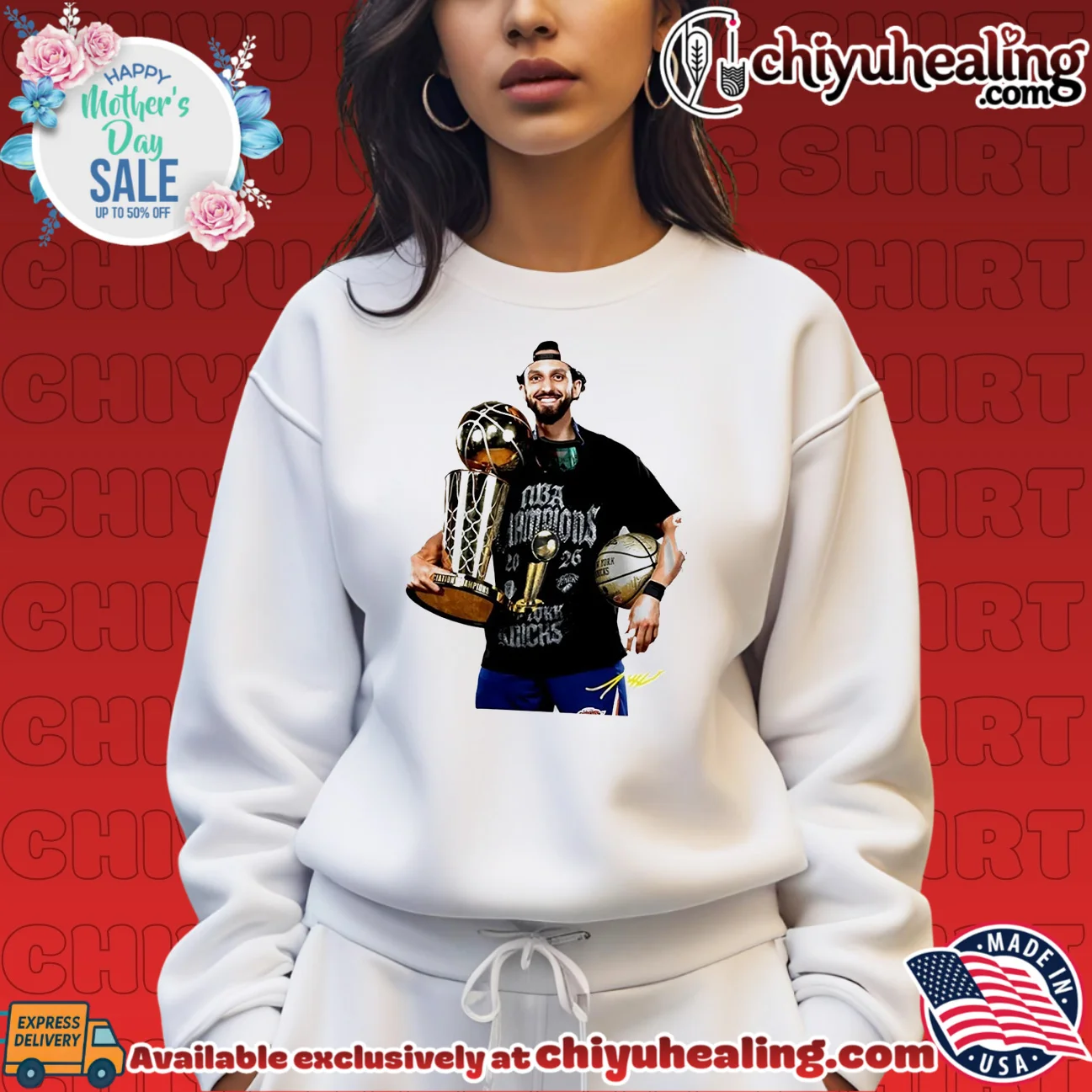 Jalen Brunson New York Knicks 2026 NBA champions trophy shirt & hoodie Jalen Brunson New York Knicks 2026 NBA champions trophy