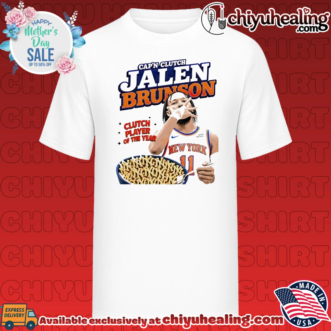 Jalen Brunson New York Knicks Cap'n Clutch Player of the year shirt