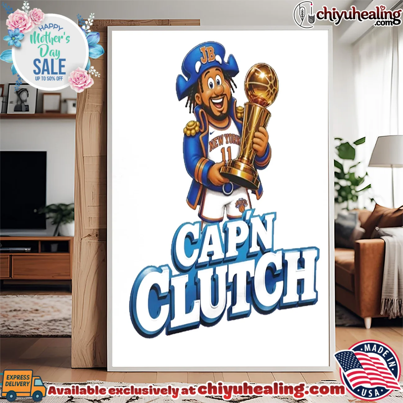 Jalen Brunson New York Knicks MVP Capn Clutch cartoon grail shirt & hoodie - Urban Fashion Jalen Brunson New York Knicks MVP Capn Clutch cartoon