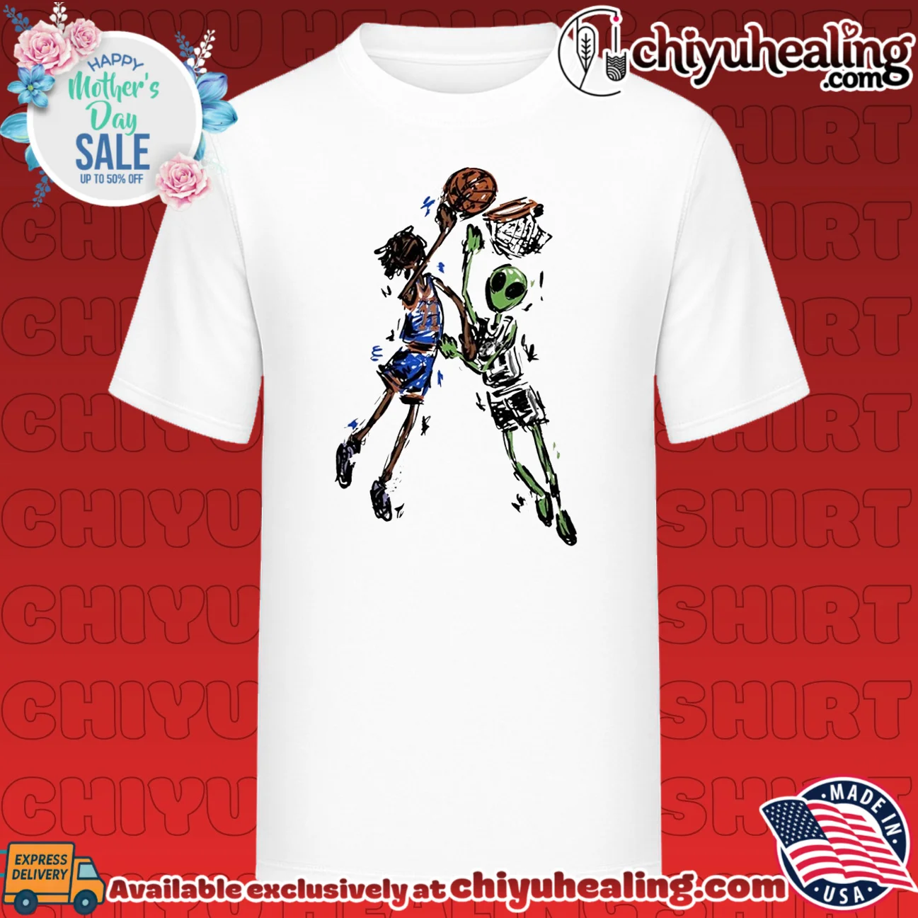 Jalen Brunson vs Alien Wemby dunking ball illustrated