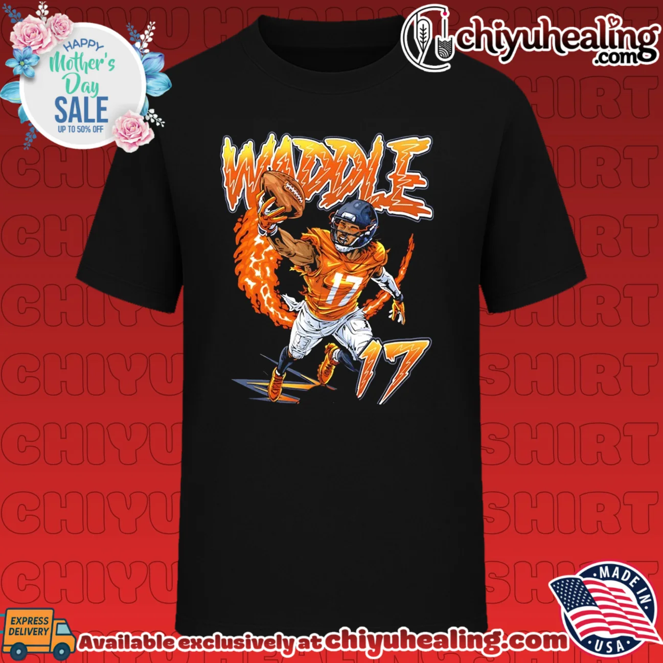 Jaylen Waddle Miami Dolphins 17 NFL football player art