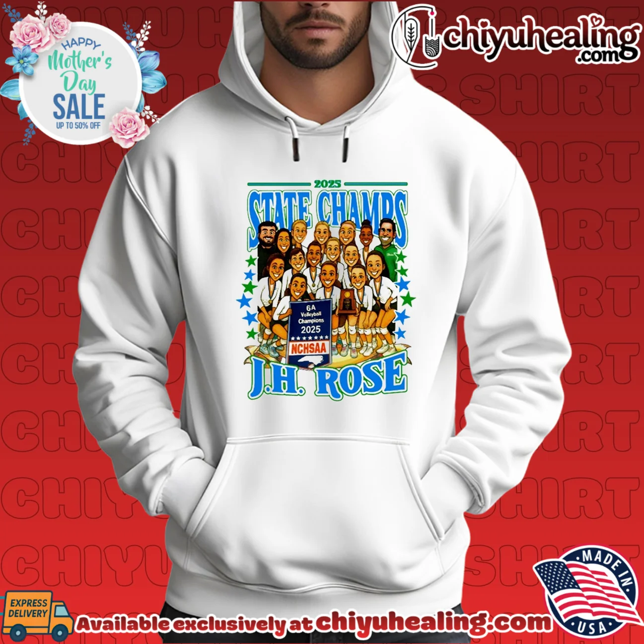 JH Rose Volleyball 2025 6A State Champions Team Caricature shirt & hoodie JH Rose Volleyball 2025 6A State Champions Team Caricature shirt & hoodie