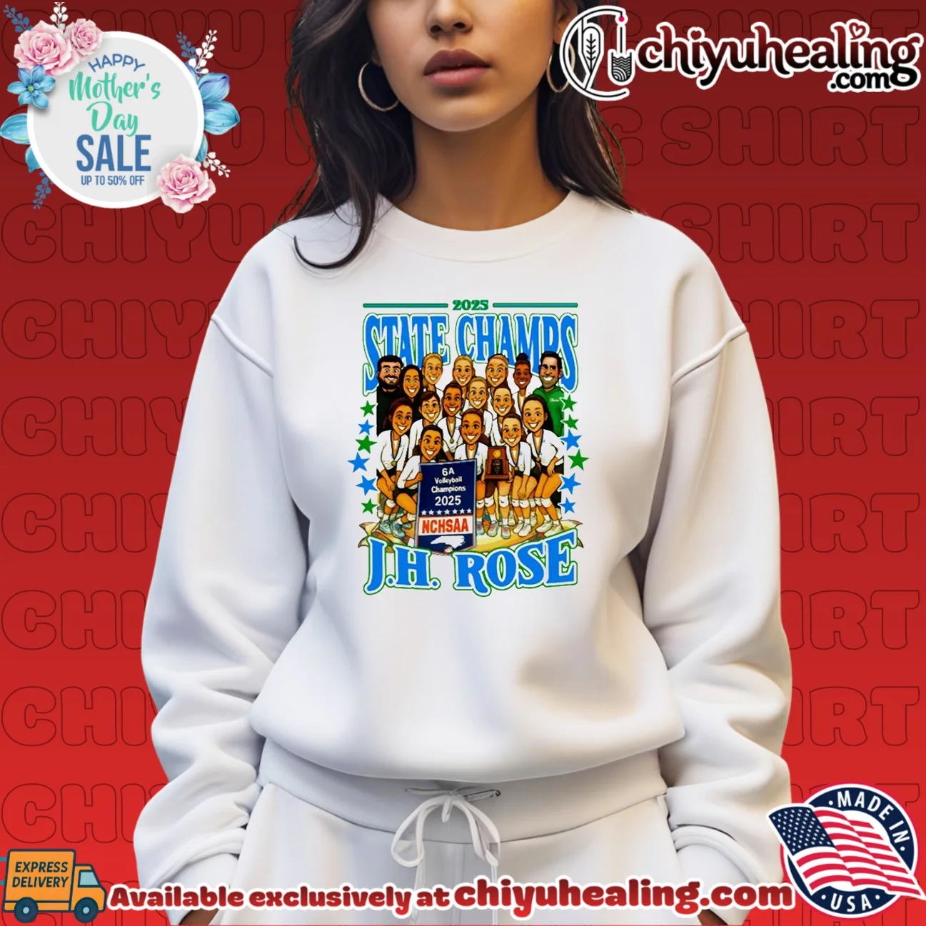 JH Rose Volleyball 2025 6A State Champions Team Caricature shirt & hoodie JH Rose Volleyball 2025 6A State Champions Team Caricature