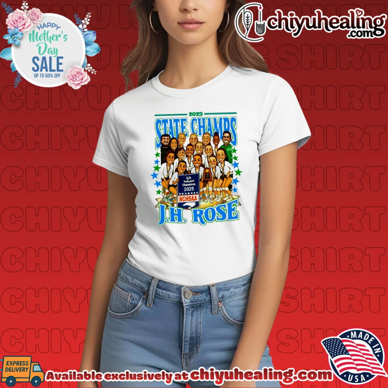 JH Rose Volleyball 2025 6A State Champions Team Caricature shirt & hoodie JH Rose Volleyball 2025 6A State Champions Team Caricature