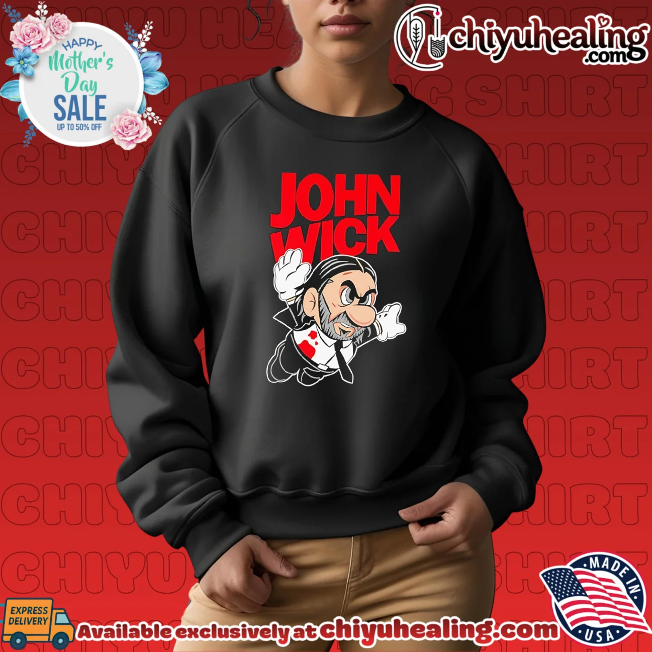 John Wick features Super Mario Bros elite shirt & hoodie | 2026 Edition Drop John Wick features Super Mario Bros
