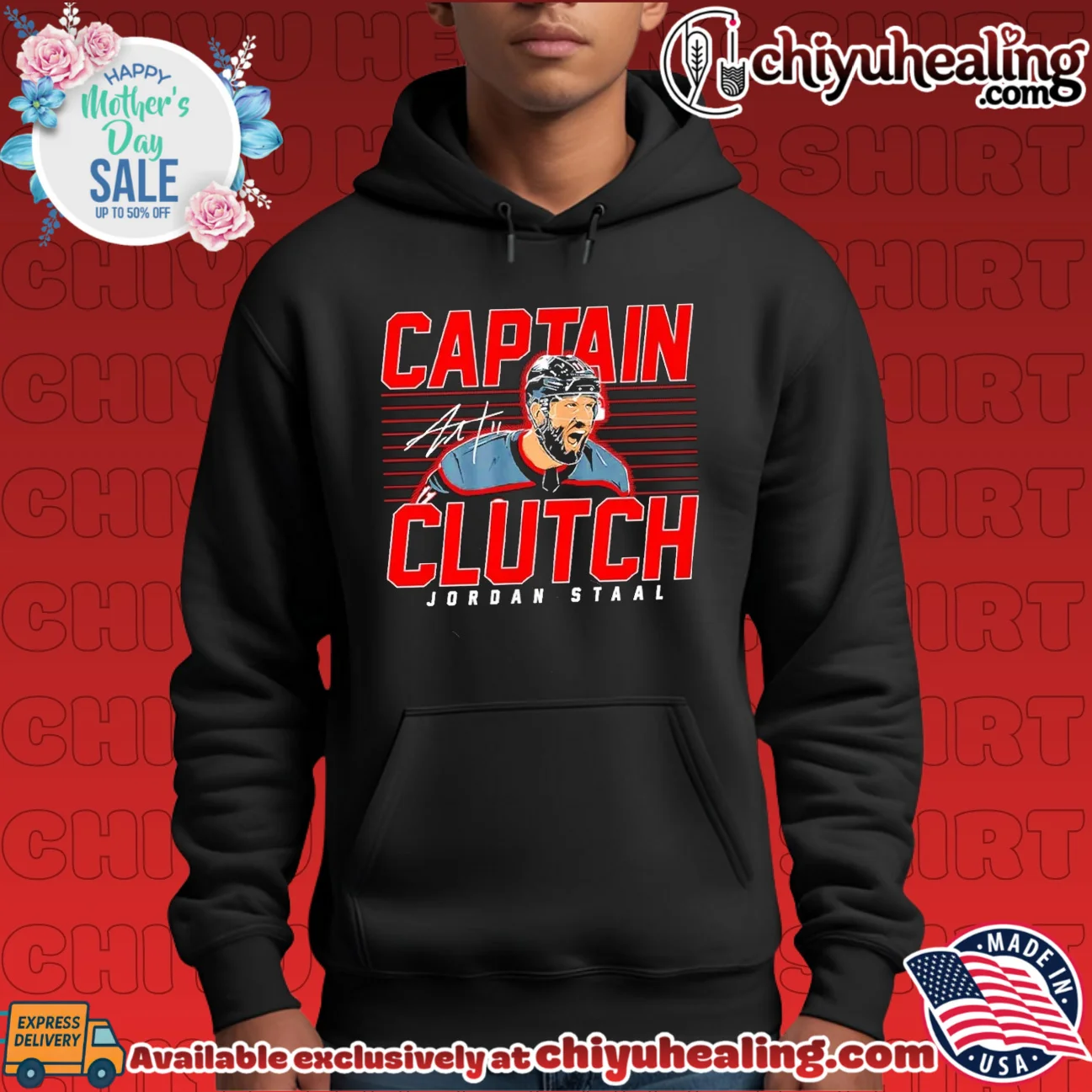 Jordan Staal Carolina Hurricanes Captain Clutch signature official shirt & hoodie | Exclusive Fan Gear Jordan Staal Carolina Hurricanes Captain Clutch signature official shirt & hoodie | Exclusive Fan Gear