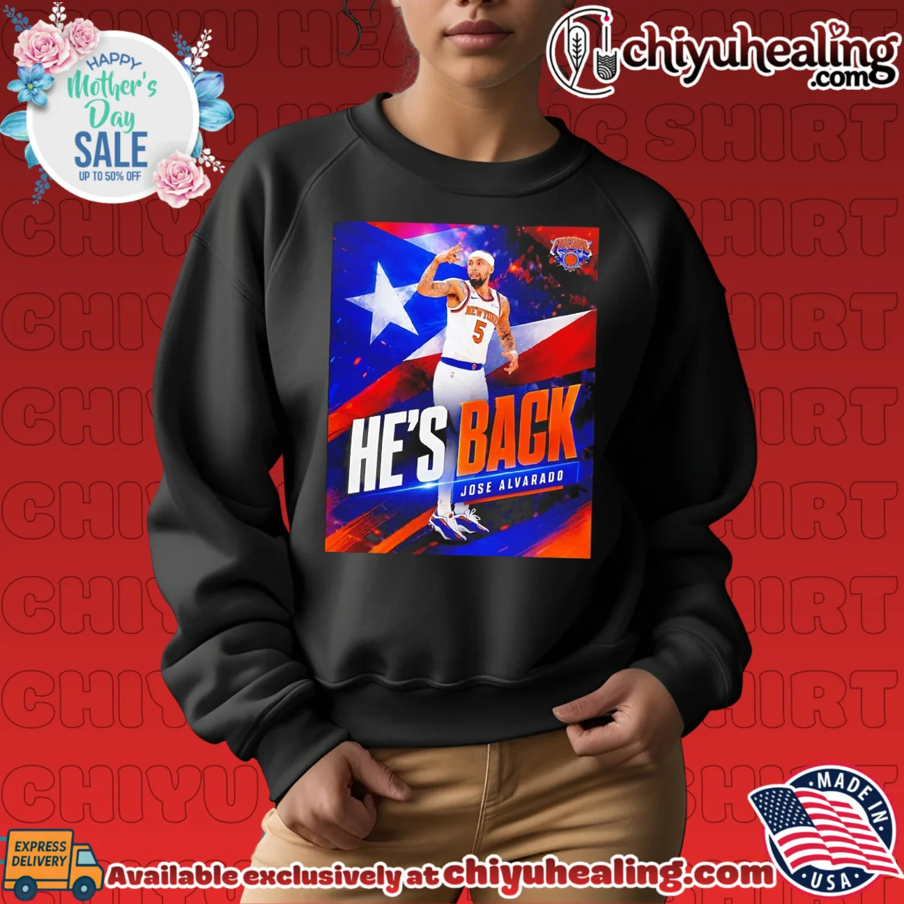 Jose Alvarado He's Back New York Knicks poster shirt & hoodie Jose Alvarado He's Back New York Knicks poster shirt & hoodie