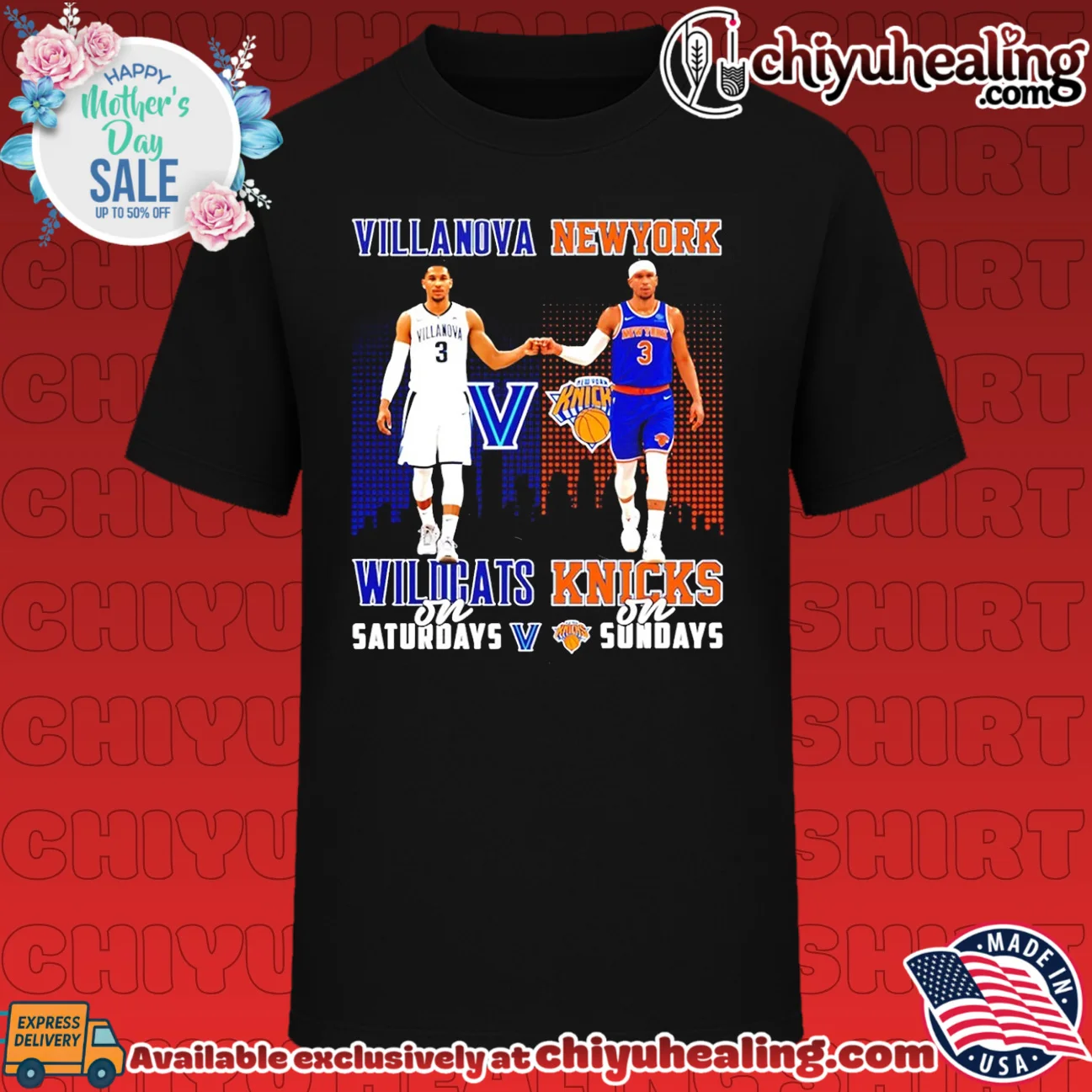Josh Hart Villanova Wildcats on Saturdays Vs New York Knicks on Sundays skyline
