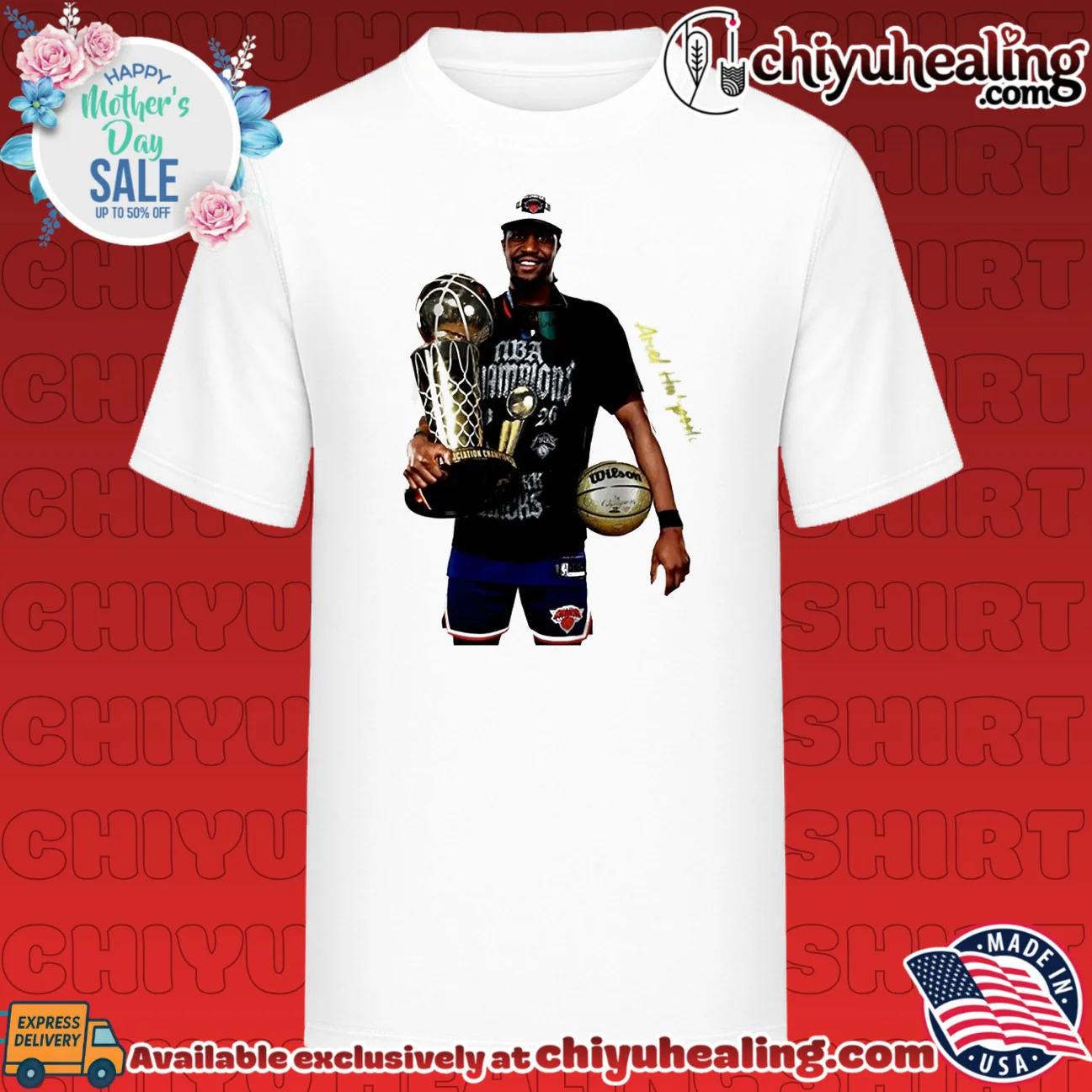Julius randle New York Knicks NBA champions holding trophy
