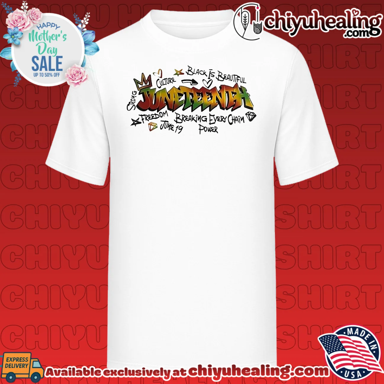 Juneteenth black is beautiful breaking every chain graffiti style shirt